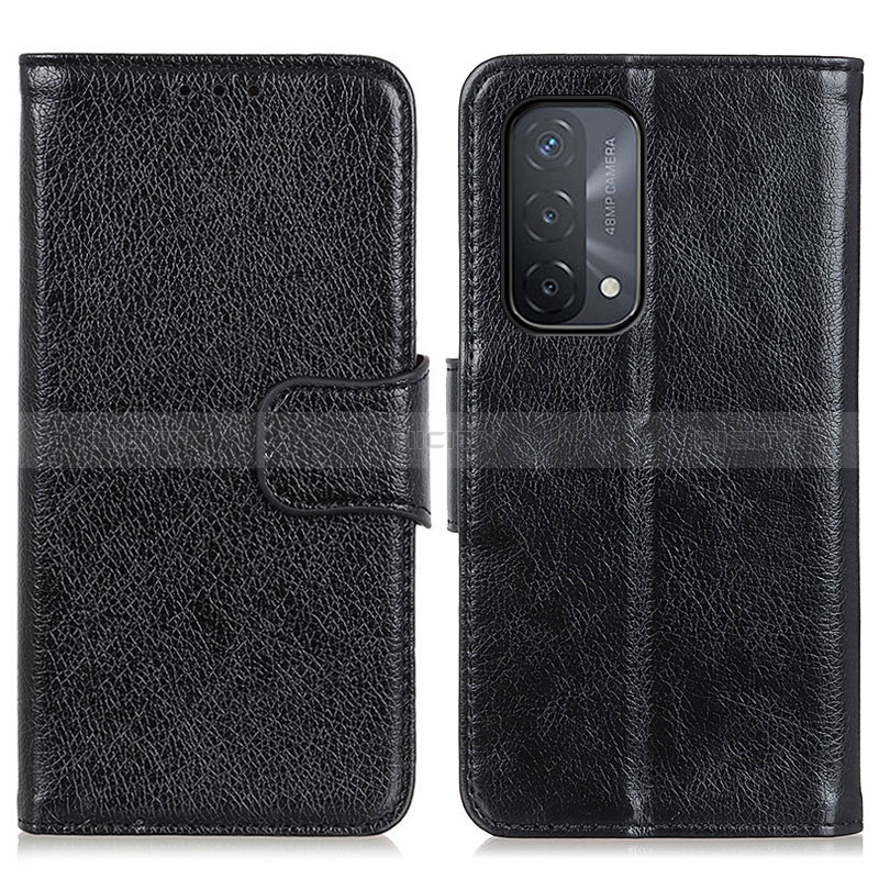 Coque Portefeuille Livre Cuir Etui Clapet N05P pour Oppo A54 5G Noir Plus