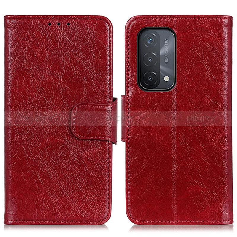 Coque Portefeuille Livre Cuir Etui Clapet N05P pour Oppo A54 5G Rouge Plus