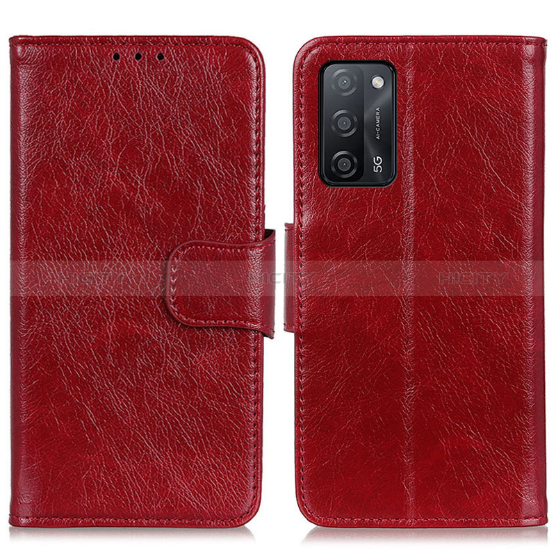 Coque Portefeuille Livre Cuir Etui Clapet N05P pour Oppo A56 5G Rouge Plus