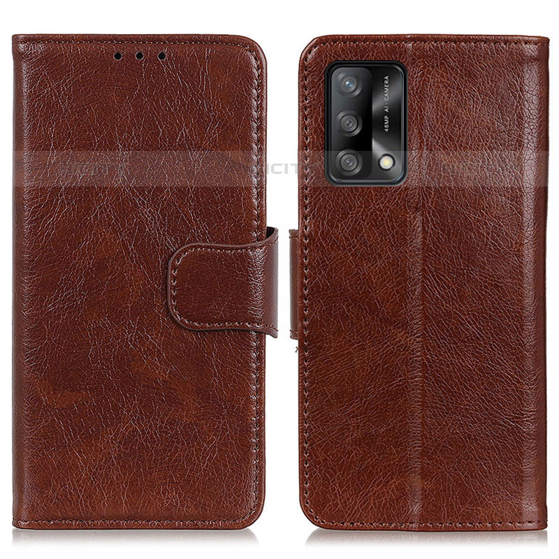 Coque Portefeuille Livre Cuir Etui Clapet N05P pour Oppo A74 4G Marron Plus