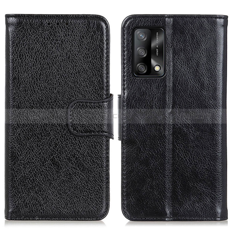 Coque Portefeuille Livre Cuir Etui Clapet N05P pour Oppo A95 4G Noir Plus