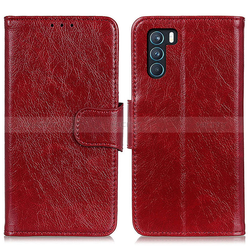 Coque Portefeuille Livre Cuir Etui Clapet N05P pour Oppo K9 Pro 5G Rouge Plus