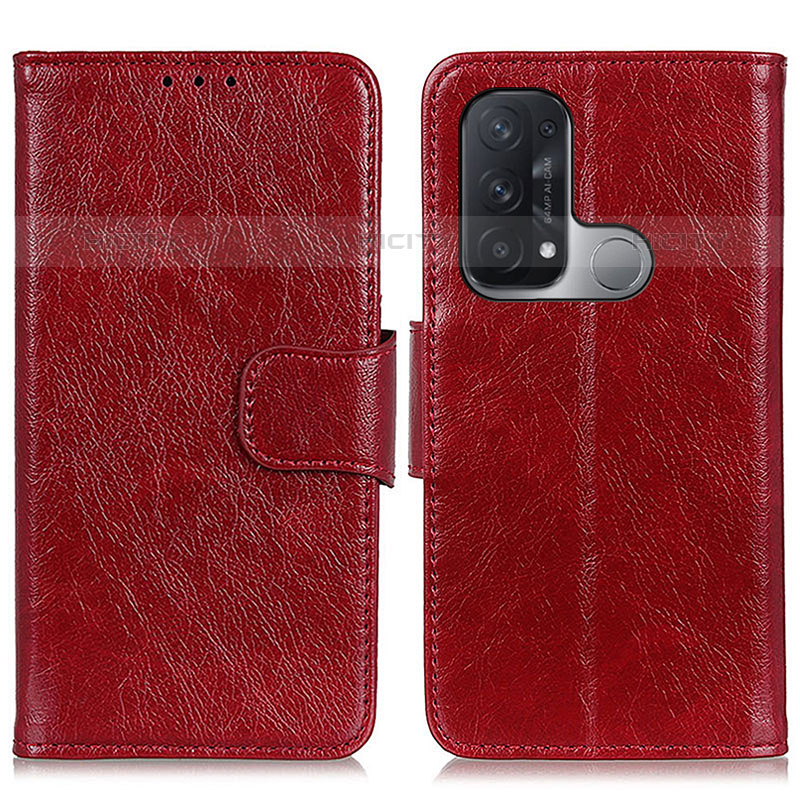 Coque Portefeuille Livre Cuir Etui Clapet N05P pour Oppo Reno5 A Rouge Plus