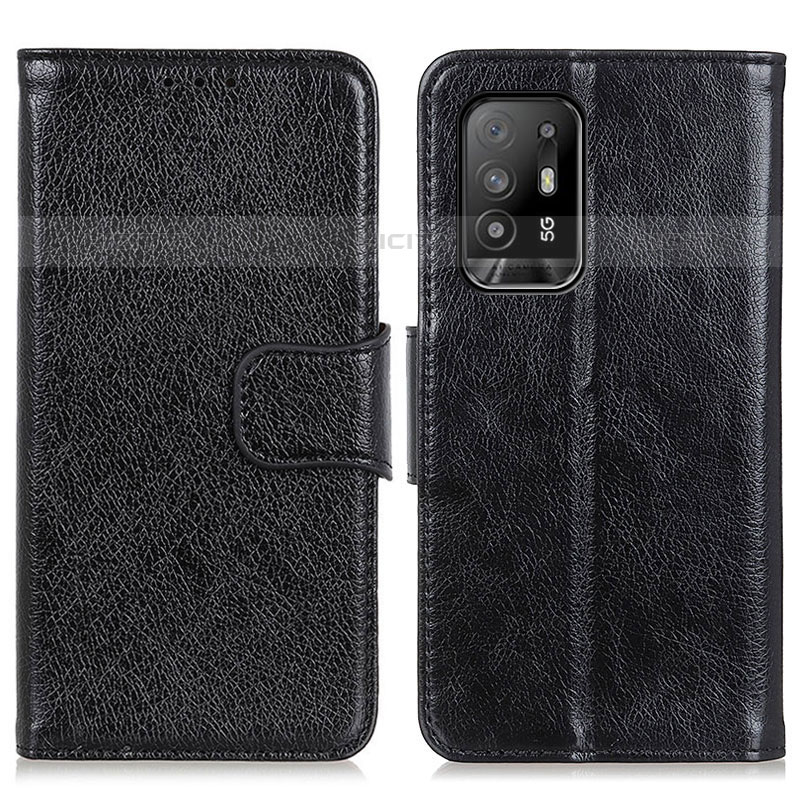 Coque Portefeuille Livre Cuir Etui Clapet N05P pour Oppo Reno5 Z 5G Noir Plus