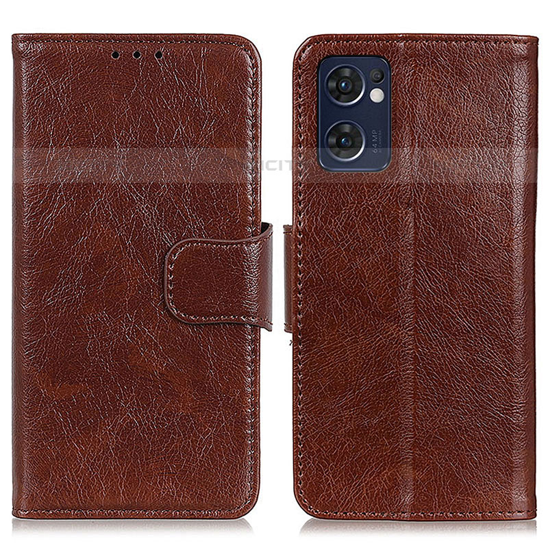 Coque Portefeuille Livre Cuir Etui Clapet N05P pour Oppo Reno7 5G Marron Plus