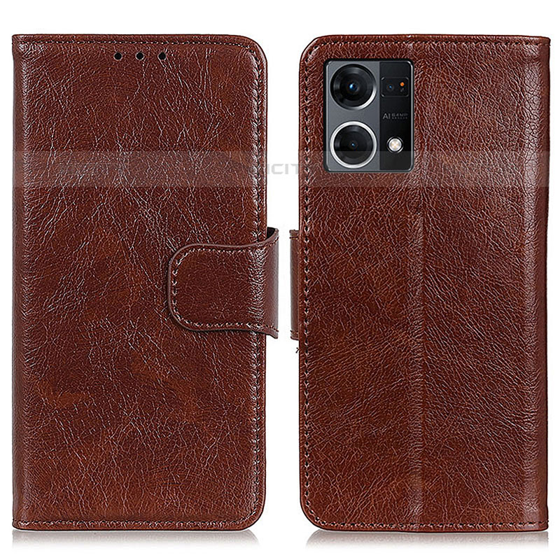 Coque Portefeuille Livre Cuir Etui Clapet N05P pour Oppo Reno8 4G Marron Plus