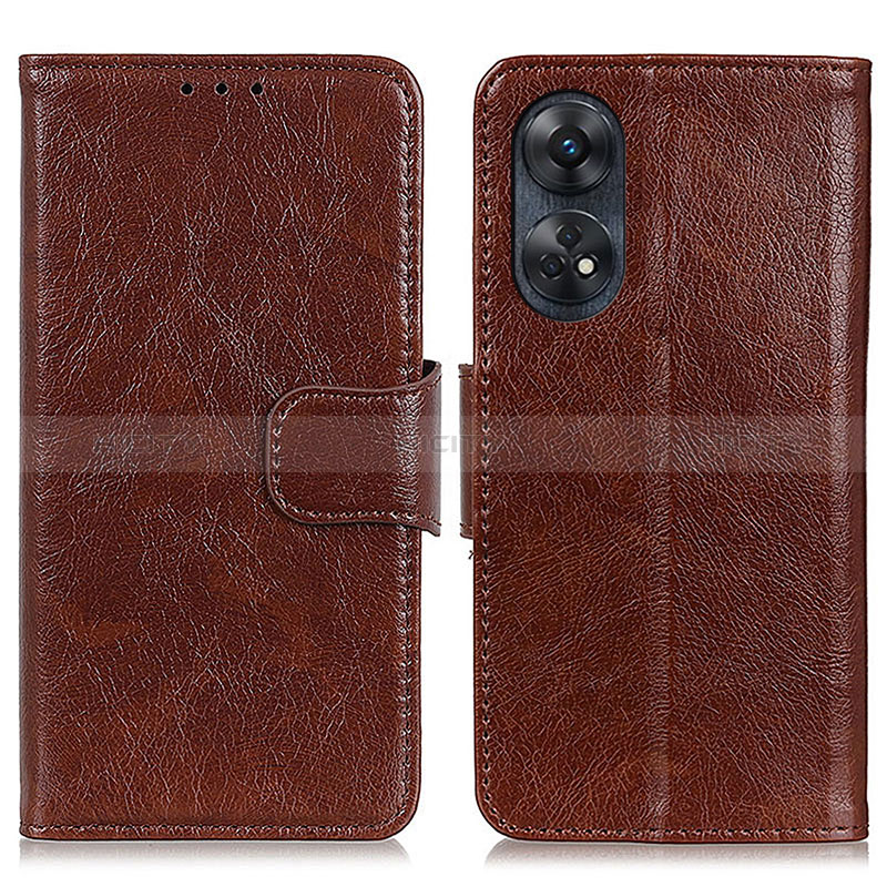 Coque Portefeuille Livre Cuir Etui Clapet N05P pour Oppo Reno8 T 4G Marron Plus