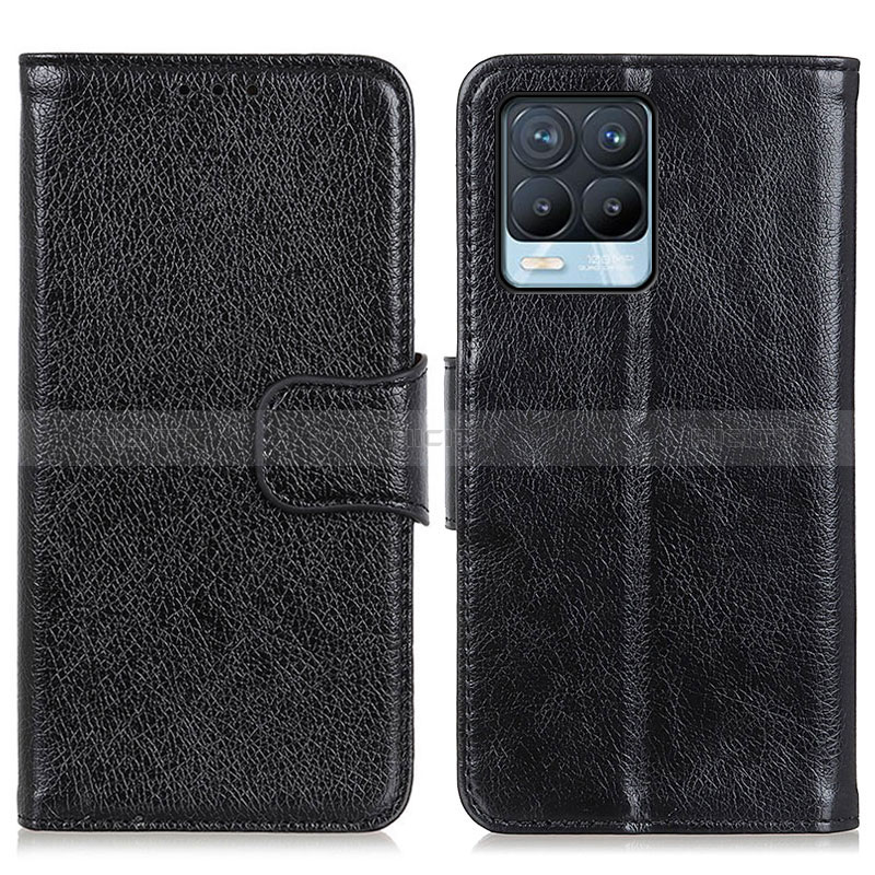 Coque Portefeuille Livre Cuir Etui Clapet N05P pour Realme 8 Pro Noir Plus