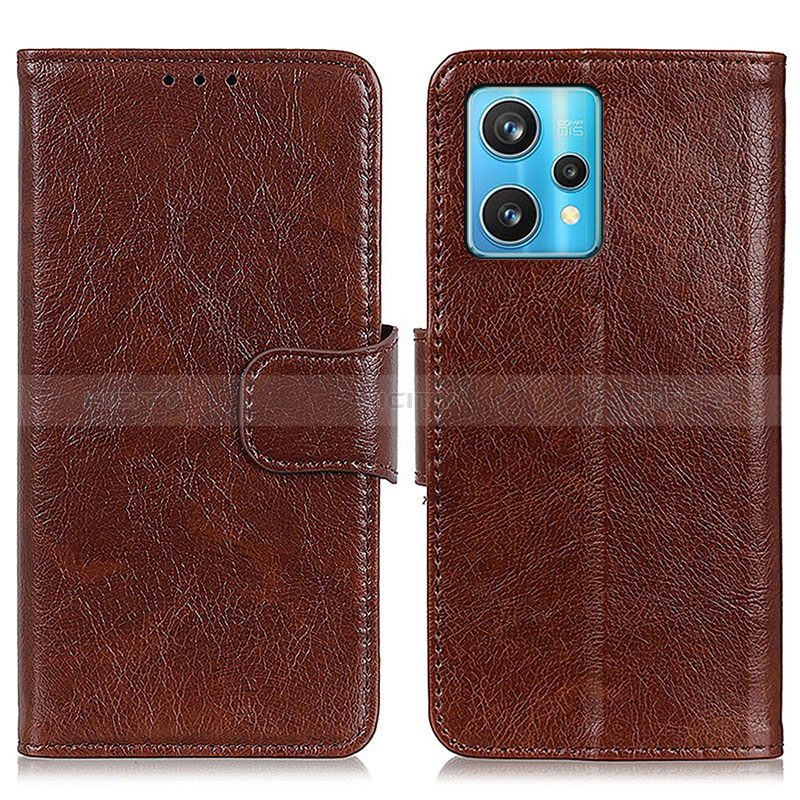 Coque Portefeuille Livre Cuir Etui Clapet N05P pour Realme 9 4G Marron Plus