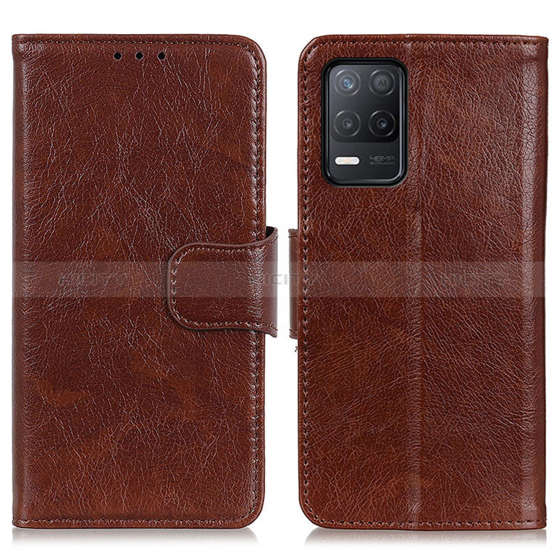 Coque Portefeuille Livre Cuir Etui Clapet N05P pour Realme 9 5G India Marron Plus