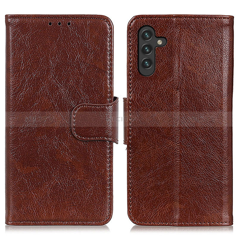 Coque Portefeuille Livre Cuir Etui Clapet N05P pour Samsung Galaxy A04s Marron Plus