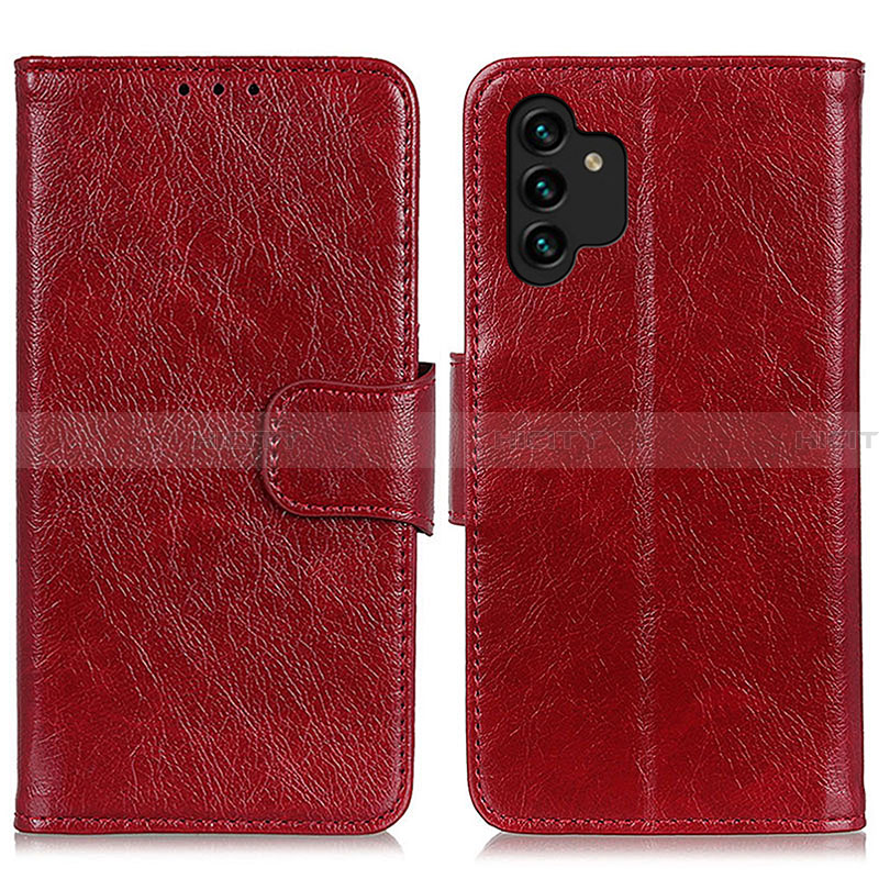 Coque Portefeuille Livre Cuir Etui Clapet N05P pour Samsung Galaxy A13 4G Rouge Plus