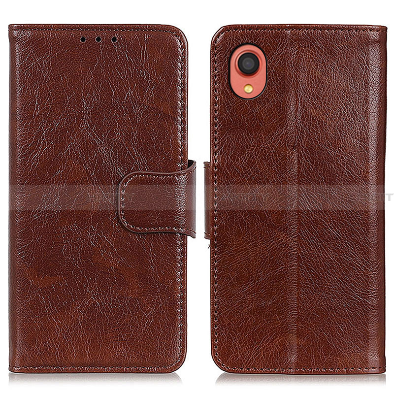 Coque Portefeuille Livre Cuir Etui Clapet N05P pour Samsung Galaxy A22 5G SC-56B Marron Plus