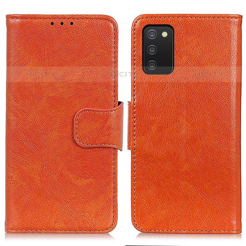 Coque Portefeuille Livre Cuir Etui Clapet N05P pour Samsung Galaxy M02s Orange Plus