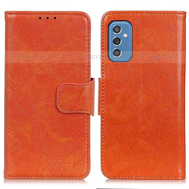 Coque Portefeuille Livre Cuir Etui Clapet N05P pour Samsung Galaxy M52 5G Orange Plus