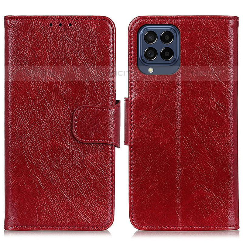 Coque Portefeuille Livre Cuir Etui Clapet N05P pour Samsung Galaxy M53 5G Rouge Plus