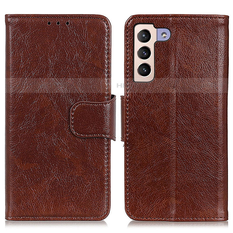 Coque Portefeuille Livre Cuir Etui Clapet N05P pour Samsung Galaxy S21 5G Marron Plus