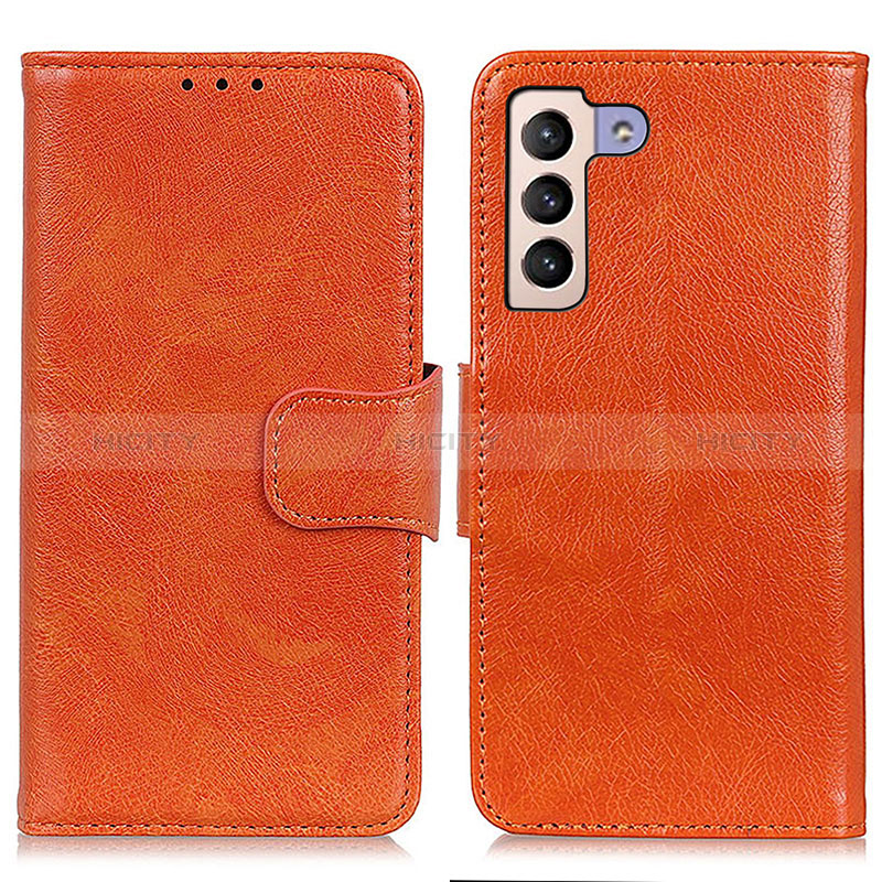 Coque Portefeuille Livre Cuir Etui Clapet N05P pour Samsung Galaxy S24 5G Orange Plus