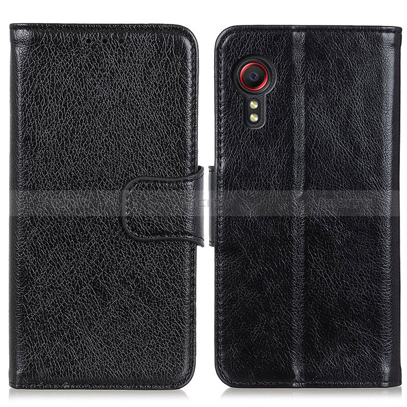 Coque Portefeuille Livre Cuir Etui Clapet N05P pour Samsung Galaxy XCover 5 SM-G525F Noir Plus