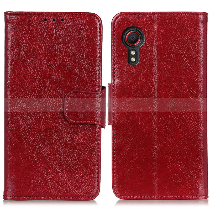 Coque Portefeuille Livre Cuir Etui Clapet N05P pour Samsung Galaxy XCover 5 SM-G525F Rouge Plus