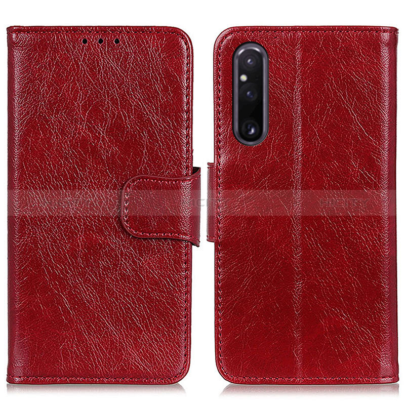 Coque Portefeuille Livre Cuir Etui Clapet N05P pour Sony Xperia 1 V Rouge Plus