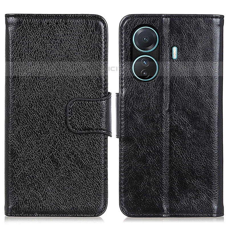 Coque Portefeuille Livre Cuir Etui Clapet N05P pour Vivo T1 Pro 5G Noir Plus