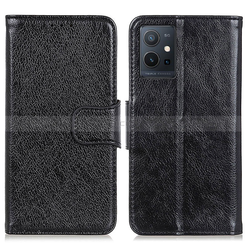 Coque Portefeuille Livre Cuir Etui Clapet N05P pour Vivo Y30 5G Noir Plus