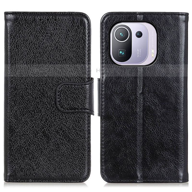 Coque Portefeuille Livre Cuir Etui Clapet N05P pour Xiaomi Mi 11 Pro 5G Noir Plus