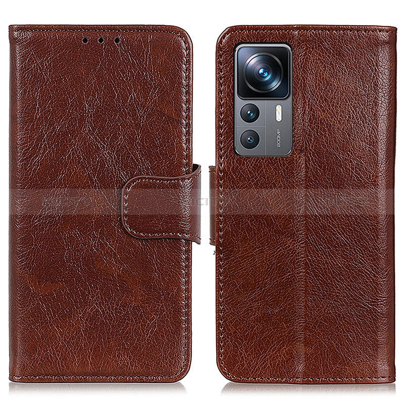 Coque Portefeuille Livre Cuir Etui Clapet N05P pour Xiaomi Mi 12T Pro 5G Marron Plus