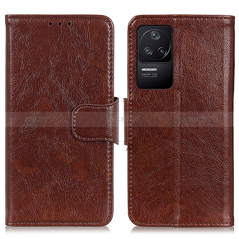 Coque Portefeuille Livre Cuir Etui Clapet N05P pour Xiaomi Redmi K40S 5G Marron Plus