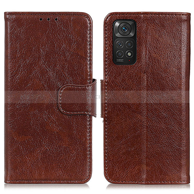 Coque Portefeuille Livre Cuir Etui Clapet N05P pour Xiaomi Redmi Note 11S 4G Marron Plus