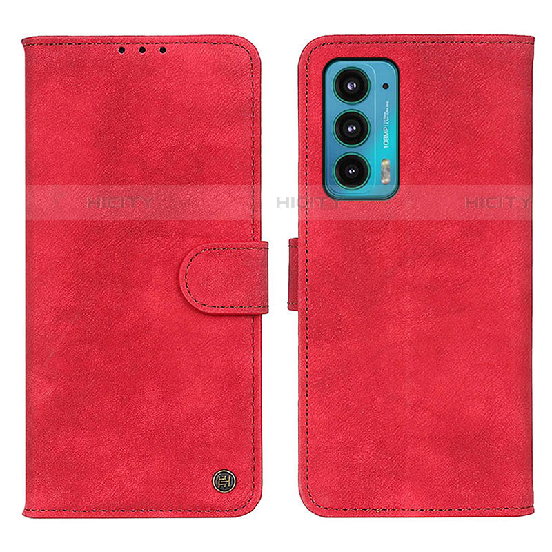 Coque Portefeuille Livre Cuir Etui Clapet N06P pour Motorola Moto Edge 20 5G Rouge Plus