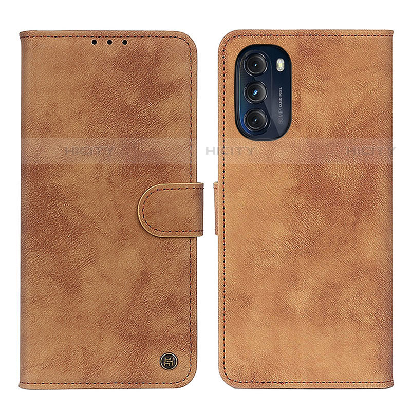 Coque Portefeuille Livre Cuir Etui Clapet N06P pour Motorola Moto G 5G (2022) Marron Plus