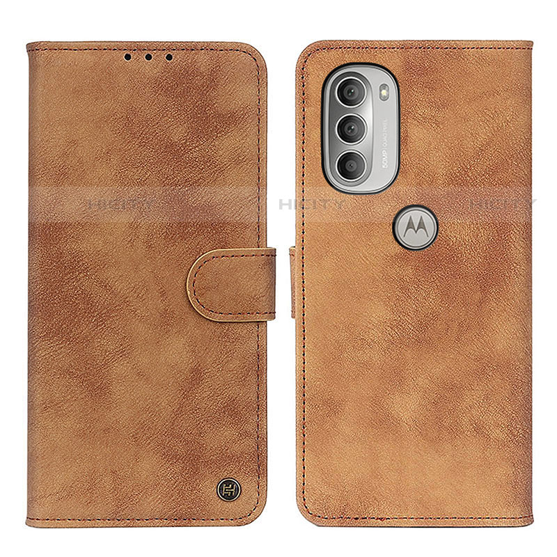 Coque Portefeuille Livre Cuir Etui Clapet N06P pour Motorola Moto G51 5G Marron Plus