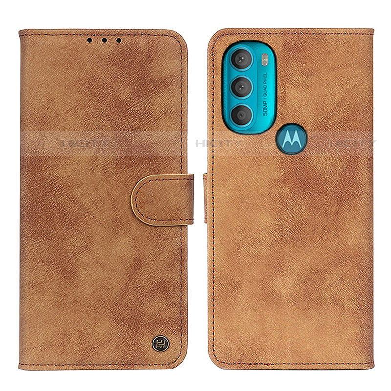 Coque Portefeuille Livre Cuir Etui Clapet N06P pour Motorola Moto G71 5G Marron Plus