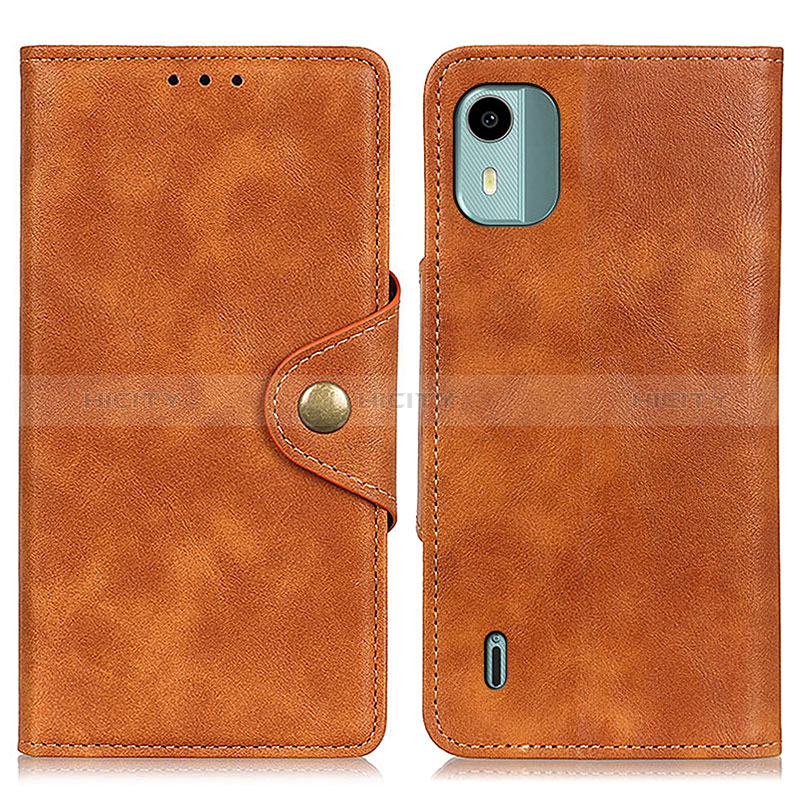 Coque Portefeuille Livre Cuir Etui Clapet N06P pour Nokia C12 Plus Marron Plus