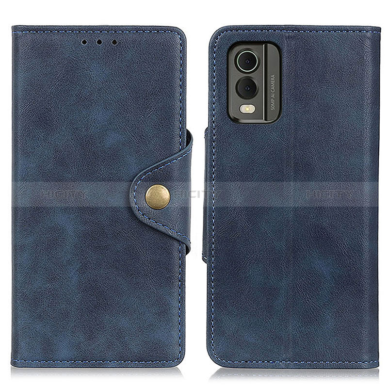 Coque Portefeuille Livre Cuir Etui Clapet N06P pour Nokia C32 Bleu Plus