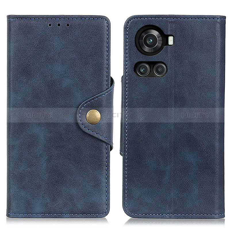 Coque Portefeuille Livre Cuir Etui Clapet N06P pour OnePlus 10R 5G Bleu Plus