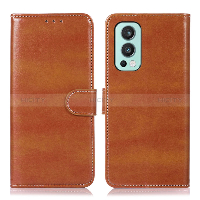 Coque Portefeuille Livre Cuir Etui Clapet N06P pour OnePlus Nord 2 5G Marron Plus