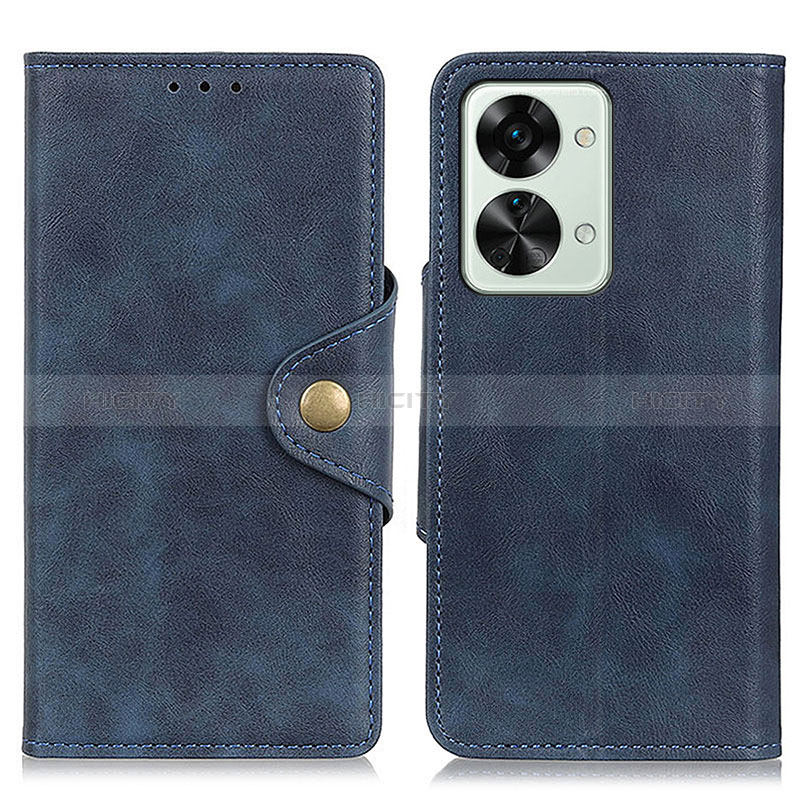 Coque Portefeuille Livre Cuir Etui Clapet N06P pour OnePlus Nord 2T 5G Bleu Plus