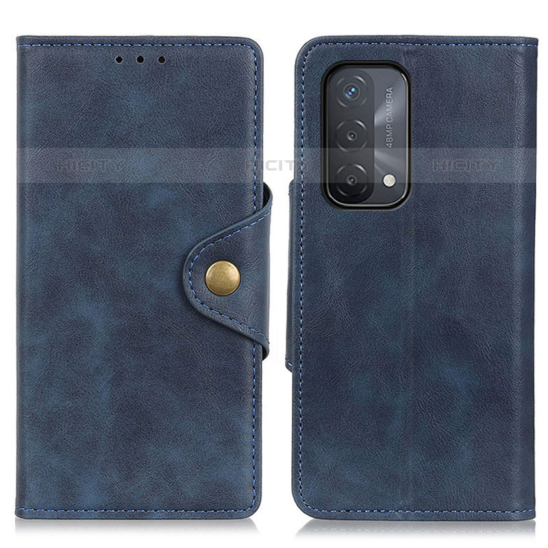 Coque Portefeuille Livre Cuir Etui Clapet N06P pour OnePlus Nord N200 5G Bleu Plus