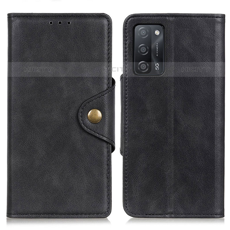 Coque Portefeuille Livre Cuir Etui Clapet N06P pour Oppo A53s 5G Noir Plus