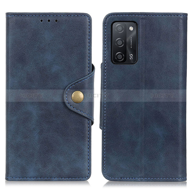 Coque Portefeuille Livre Cuir Etui Clapet N06P pour Oppo A56 5G Bleu Plus