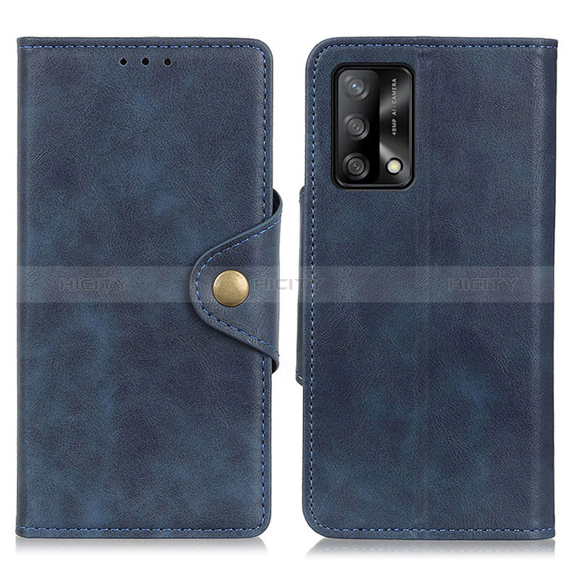 Coque Portefeuille Livre Cuir Etui Clapet N06P pour Oppo F19 Bleu Plus