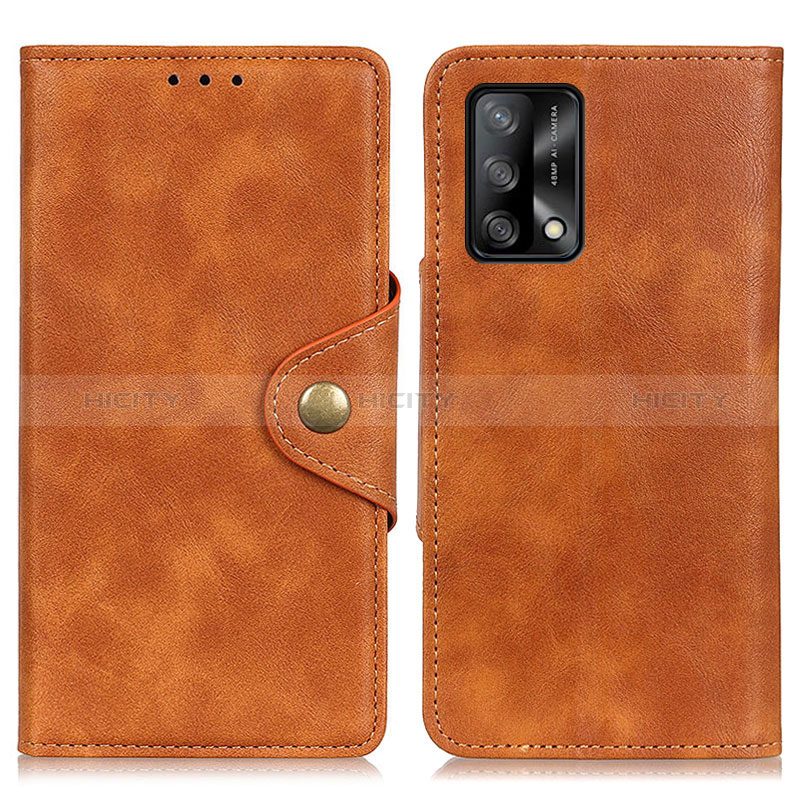 Coque Portefeuille Livre Cuir Etui Clapet N06P pour Oppo F19 Marron Plus