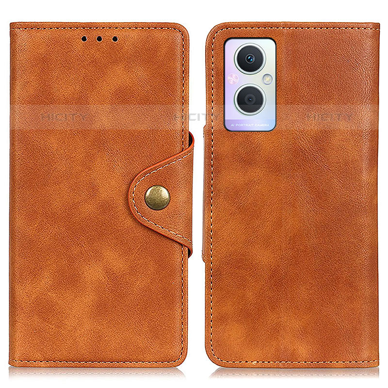 Coque Portefeuille Livre Cuir Etui Clapet N06P pour Oppo F21 Pro 5G Marron Plus