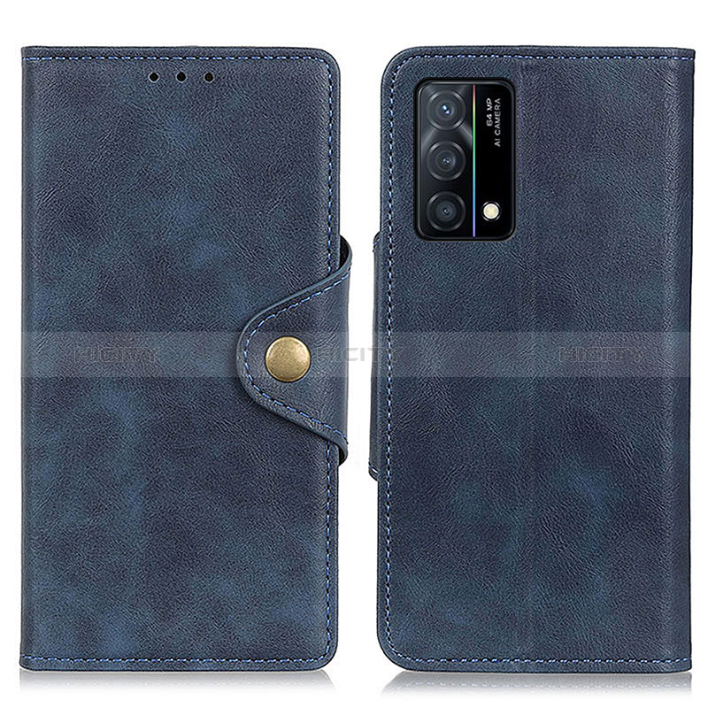 Coque Portefeuille Livre Cuir Etui Clapet N06P pour Oppo K9 5G Bleu Plus