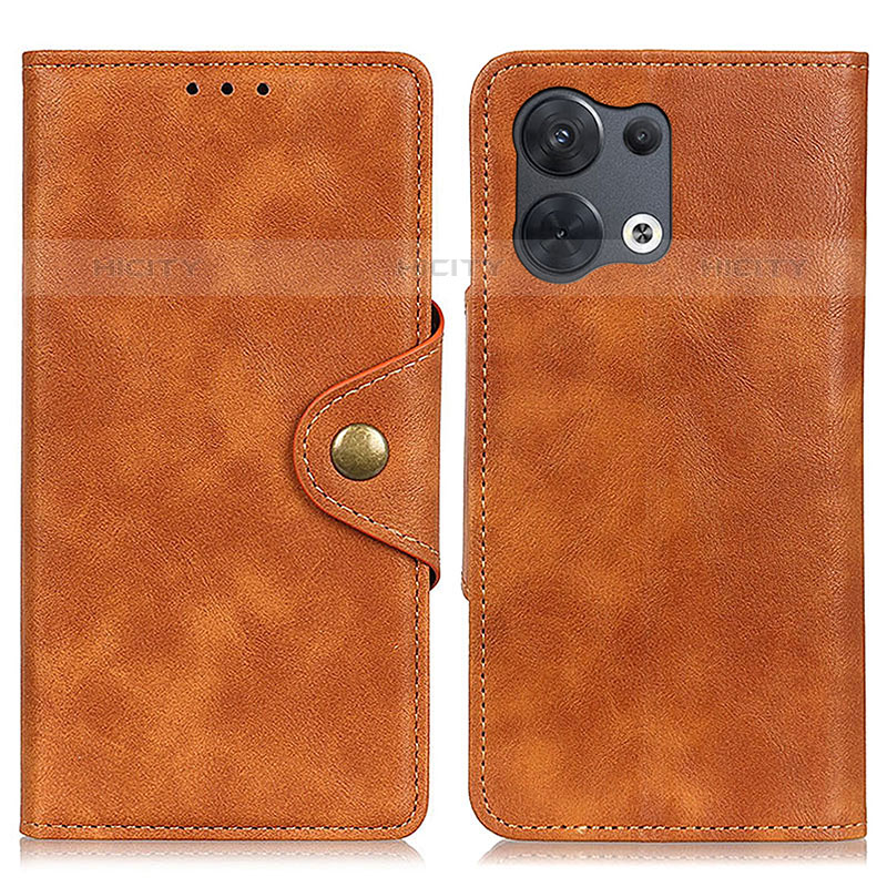 Coque Portefeuille Livre Cuir Etui Clapet N06P pour Oppo Reno8 5G Marron Plus