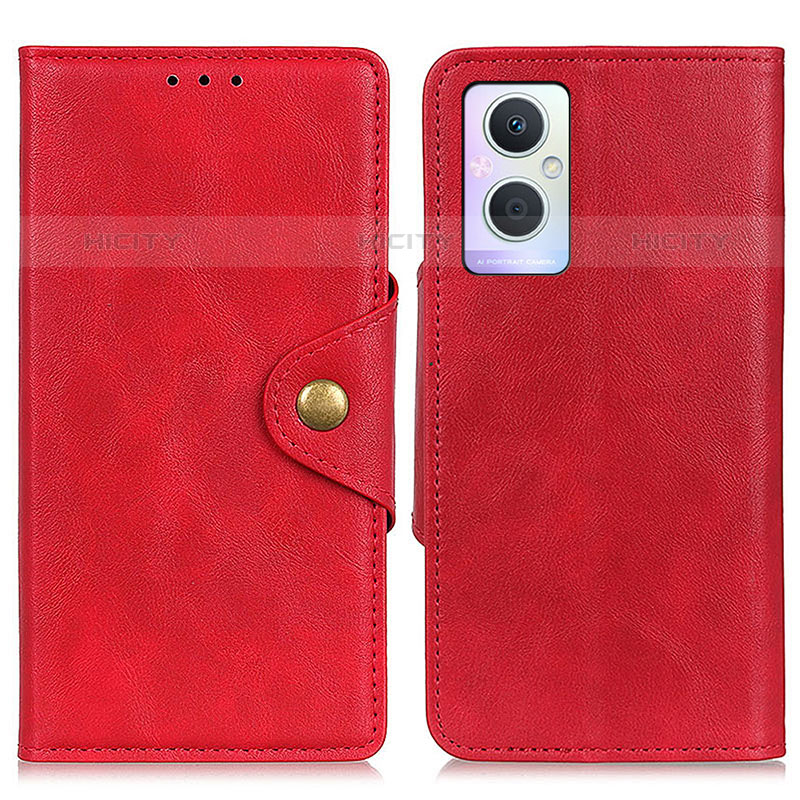 Coque Portefeuille Livre Cuir Etui Clapet N06P pour Oppo Reno8 Lite 5G Rouge Plus