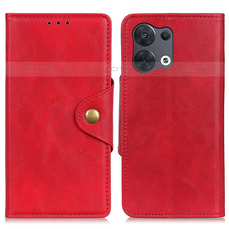 Coque Portefeuille Livre Cuir Etui Clapet N06P pour Oppo Reno9 5G Rouge Plus